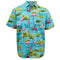 100% Cotton Adults Hawaiian Beach Shirt Summer Casual Tee - Flamingo And Croc