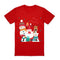 100% Cotton Christmas T-shirt Adult Unisex Tee Tops - Santa Gathering - Red