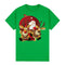 100% Cotton Christmas T-shirt Adult Unisex Tee Tops - Santas Sleigh - Green