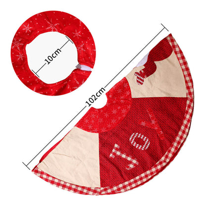 102cm Christmas Tree Base Skirt Felt Snowflakes Santa Joy Xmas Mat Cover Decor - Zmart Australia