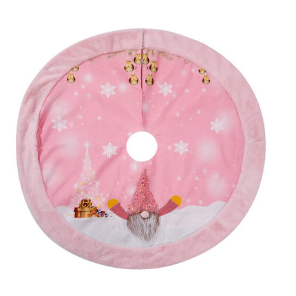 108cm Christmas Pink Felt Cloth LED Light Up Tree Skirt Blanket Party Decoration - Zmart Australia