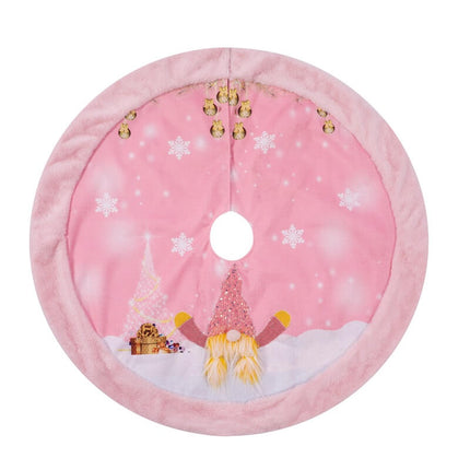 108cm Christmas Pink Felt Cloth LED Light Up Tree Skirt Blanket Party Decoration - Zmart Australia