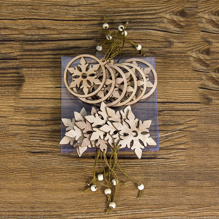 12x Christmas Wooden Tree Pendant Hanging Ornaments Xmas Party Home Craft Decor - Zmart Australia