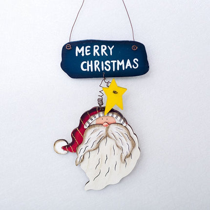 Christmas Wooden Tree Door Wall Hanging Plaque Sign Pendant Ornament Decoration - Zmart Australia