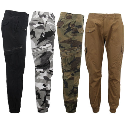 mens-heavy-duty-cotton-drill-8-pockets-tactical-work-cargo-pants-w-elastic-hem
