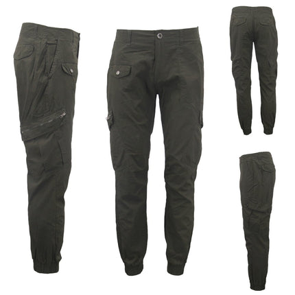 mens-heavy-duty-cotton-drill-8-pockets-tactical-work-cargo-pants-w-elastic-hem