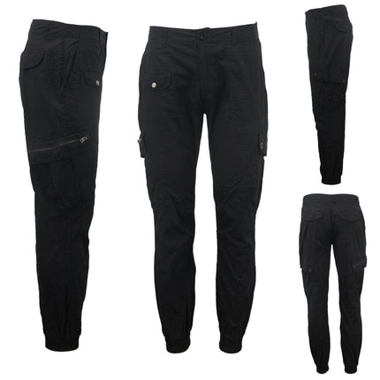 mens-heavy-duty-cotton-drill-8-pockets-tactical-work-cargo-pants-w-elastic-hem
