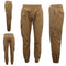 Men's Heavy Duty Cotton Drill 8 Pockets Tactical Work Cargo Pants w Elastic Hem - Brown