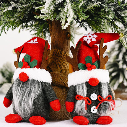 2x28cm Christmas Faceless Gnomes Plush Santa Toys Doll Gonk Dwarf Elf Xmas Decor - Zmart Australia