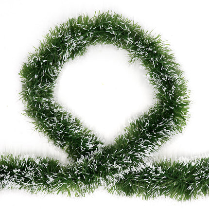 5x 2.5M Christmas Snow Tips Natural Green Tinsel Garland Party Decor Ornaments - Zmart Australia