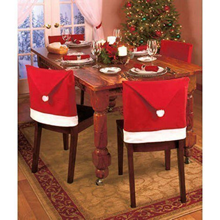 6 Christmas Chair Covers Dinner Table Santa Hat Home Decorations Ornaments Gift - Zmart Australia