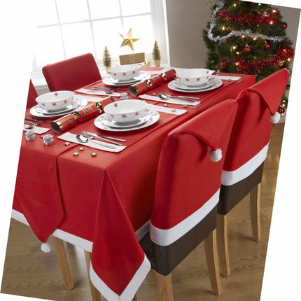 6 Christmas Chair Covers Dinner Table Santa Hat Home Decorations Ornaments Gift - Zmart Australia