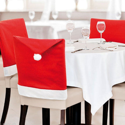 6 Christmas Chair Covers Dinner Table Santa Hat Home Decorations Ornaments Gift - Zmart Australia