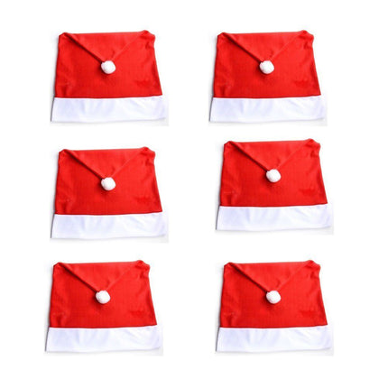 6 Christmas Chair Covers Dinner Table Santa Hat Home Decorations Ornaments Gift - Zmart Australia