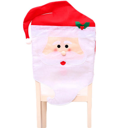 6x Christmas Cute Lady Santa Hat Chair Covers Dinner Home Decor Ornaments Gift - Zmart Australia