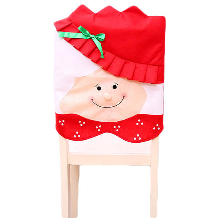 6x Christmas Cute Lady Santa Hat Chair Covers Dinner Home Decor Ornaments Gift - Zmart Australia