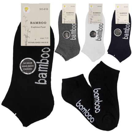 6x-mens-womens-bamboo-cushion-foot-ankle-sports-socks-low-cut-odor-resistant