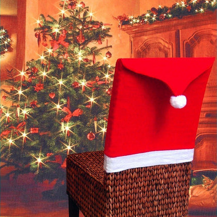 6 Christmas Chair Covers Dinner Table Santa Hat Home Decorations Ornaments Gift - Zmart Australia