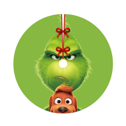 90cm Christmas Tree Skirt Base Floor Mat Cartoon Santa Xmas Party Ornament Decor - Zmart Australia