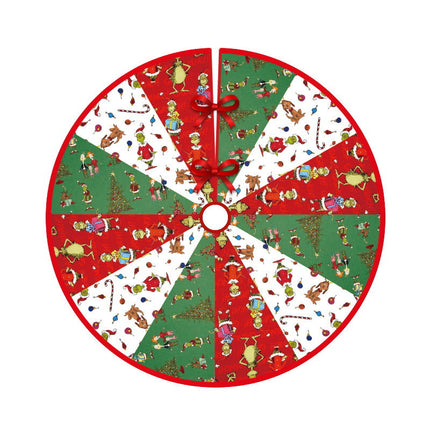 90cm Christmas Tree Skirt Base Floor Mat Cartoon Santa Xmas Party Ornament Decor - Zmart Australia