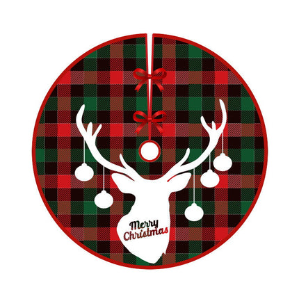 90cm Christmas Tree Skirt Base Floor Mat Cartoon Santa Xmas Party Ornament Decor - Zmart Australia