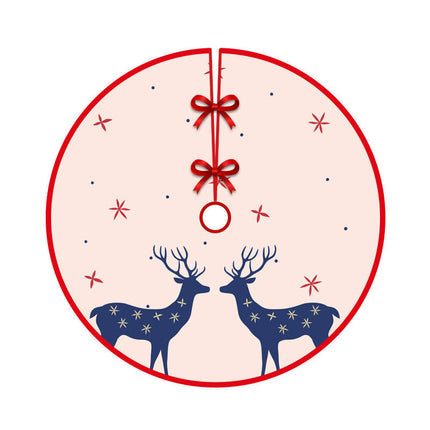 90cm Christmas Tree Skirt Base Floor Mat Cartoon Santa Xmas Party Ornament Decor - Zmart Australia