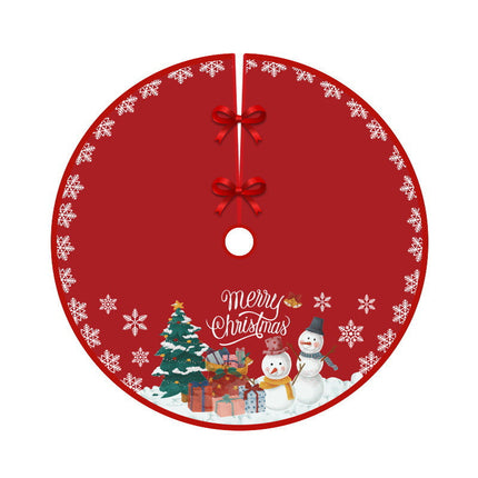 90cm Christmas Tree Skirt Base Floor Mat Cartoon Santa Xmas Party Ornament Decor - Zmart Australia