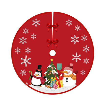 90cm Christmas Tree Skirt Base Floor Mat Cartoon Santa Xmas Party Ornament Decor - Zmart Australia