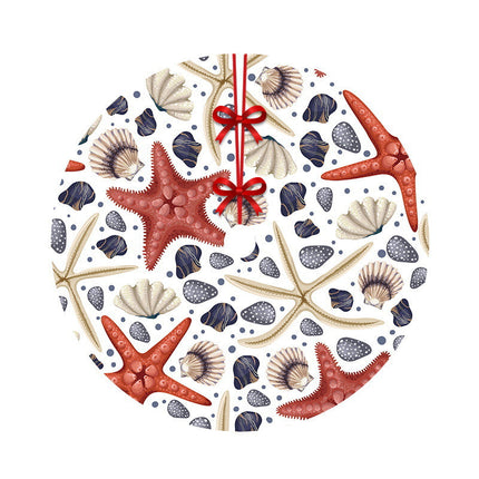 90cm Christmas Tree Skirt Base Floor Mat Cartoon Santa Xmas Party Ornament Decor - Zmart Australia