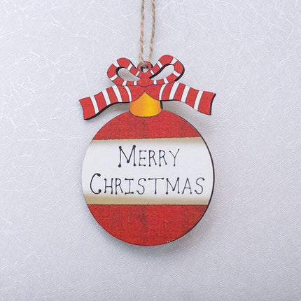 3x Christmas Wooden Plaque Tree Pendants Hanging Decor Home Xmas Ornaments Craft - Zmart Australia