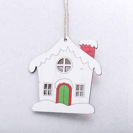 3x Christmas Wooden Plaque Tree Pendants Hanging Decor Home Xmas Ornaments Craft - Zmart Australia