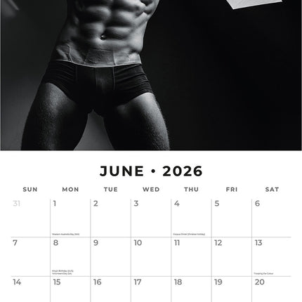 Hot Guys 2026 Premium Square Wall Calendar
