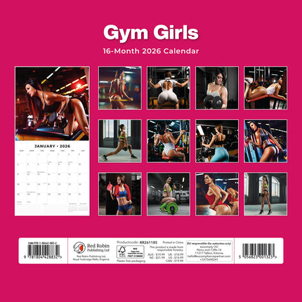 Gym Girls 2026 Premium Square Wall Calendar
