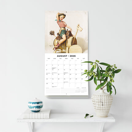 Retro Pin Ups 2026 Premium Square Wall Calendar