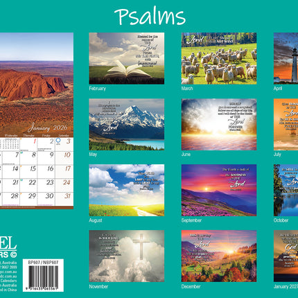 Psalms 2026 Rectangle Wall Calendar