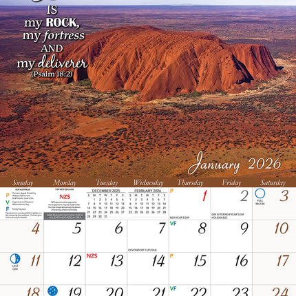 Psalms 2026 Rectangle Wall Calendar