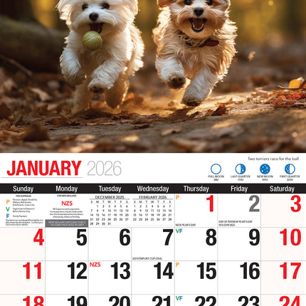 Adorable Dogs 2026 Rectangle Wall Calendar