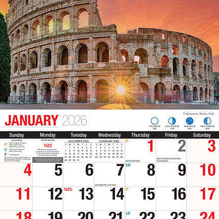 Destinations 2026 Rectangle Wall Calendar