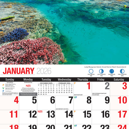 Australian Scenic Beauty 2026 Rectangle Wall Calendar