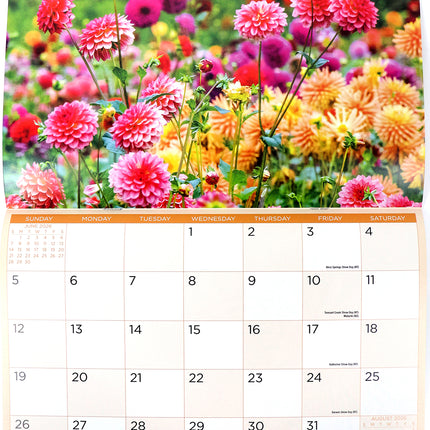 Florals - 2026 Rectangle Wall Calendar 16 Months Hanging Flower Planner New Year