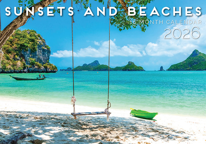 2026 Sunset & Beaches Rectangle Wall Calendar