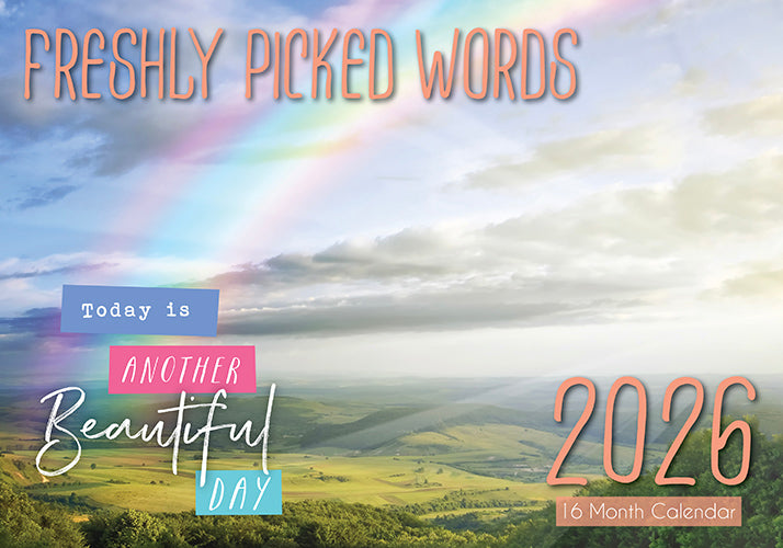 2026 Freshly Picked Words Rectangle Wall Calendar