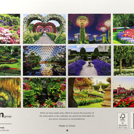 Gardens - 2026 Rectangle Wall Calendar 16 Months Hanging Planner New Year Gift