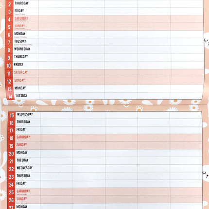 2026 Family Organiser Rectangle Wall Calendar 14 Months Hanging Planner New Year