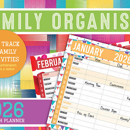 2026 Family Organiser Rectangle Wall Calendar