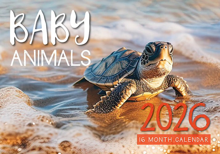 2026 Baby Animals Rectangle Wall Calendar
