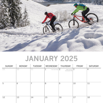 Mountain Biking 2025 Square Wall Calendar 16 Months New Year Xmas Planner Gift