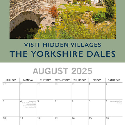 Nostalgic Travel - 2025 Square Wall Calendar Arts 16 Months Premium Planner Gift