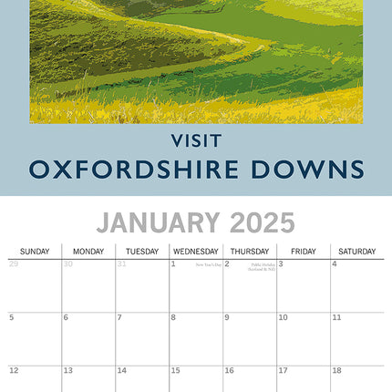 Nostalgic Travel - 2025 Square Wall Calendar Arts 16 Months Premium Planner Gift