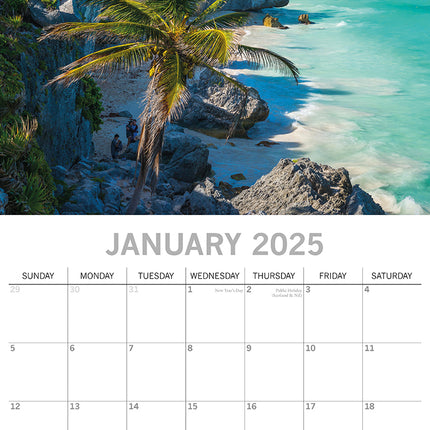 Travel the World 2025 Square Wall Calendar 16 Months New Year Xmas Planner Gift